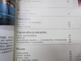 Avotakka 1967 nr 4, Joulunaika, Sisustuskankaita, Nauti kylvystä, Huonekalukierros, Rasioita, Omaa kotia ei ole pakko omistaa, Tilanjakajat, ym.