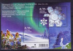 Suomi - Postimerkkiarkki/blokki BL 43 Kansainvälinen polaarivuosi 2007-2008  ** postituore (LAPE 1818-19, 5€)