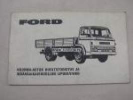 Ford kuorma-auton huoltotodistus ja määräaikaishuollon lipukevihko