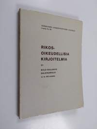 Rikosoikeudellisia kirjoitelmia, 3 - Niilo Kullervo Salovaaralle 13.10.1972 omistettu