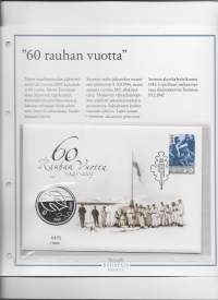 Rahakirje numeroitu 0875/5000 - &quot;60 rauhan vuotta&quot;  10 euroa 2005 hopeaa