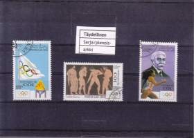 Laos - 5 täyttä leimattua postimerkkisarjaa - 1984-94. Katso alta!