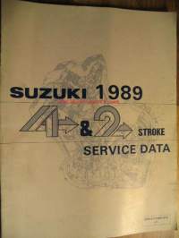 Suzuki 1989 4 &amp; 2 stroke service data tekniset tiedot