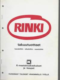 K-Maatalouskeskukset ja -kaupat /Rinki - takuutuotteet kanaloihin, sikaloihin ja navetoihin  tuoteluettelo myyntiesite   18 sivua