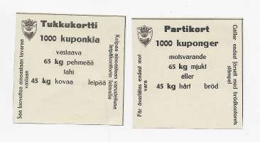 Porin kaupunki - Tukkukortti  1000 kuponkia vastaava 65 kg pehmeää tahi 45 kg kuivaa leipää