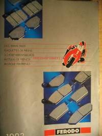 Ferodo disc brake pads motor cycles 1992 catalog jarrupalakuvasto