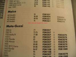 Ferodo disc brake pads motor cycles 1992 catalog jarrupalakuvasto