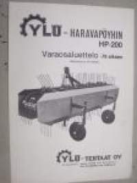 Ylö haravapöyhin HP-200 -varaosaluettelo vm. 1978, valmistusnumerosta 151 alkaen