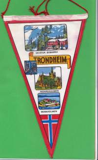 Viiri/Paikkakuntaviiri Trondheim Norja 27x14 cm kaksipuoleinen