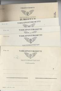 Valtionrautatiet virkapostikortti - firmakortti n 5 kpl erä