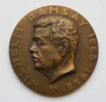 Wilhelm Ramsay 1865-1928,   mitali 56 mm  (Felix Nylund ) ,   taidemitali