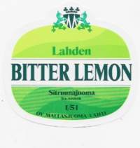 Lahden Bitter Lemon -   juomaetiketti