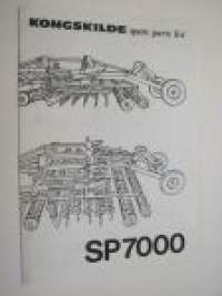 Kongskilde SP7000 spare parts list -varaosaluettelo