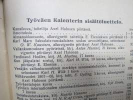 Työväen Kalenteri 1918, sis. mm. seur. artikkelit; (Venäjän) Vallankumouksen pyörteissä, Kun jääpalatsi sortui, Muurmannin rannalta, Pönttövuoren