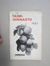 Taimihinnasto Hankkija 1933