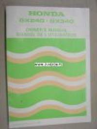 Honda GX240, GX340 aggregaatti -käyttöohjekirja