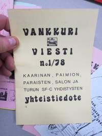 Vankkuriviesti - Kaarina, Paimion, Parasiten, Salon ja Turun SF-caravan yhdistysten yhteistiedote, 11 kpl lehtiä yhdessä erässä vv. 1978-1984