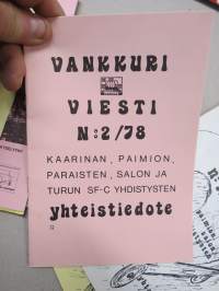 Vankkuriviesti - Kaarina, Paimion, Parasiten, Salon ja Turun SF-caravan yhdistysten yhteistiedote, 11 kpl lehtiä yhdessä erässä vv. 1978-1984
