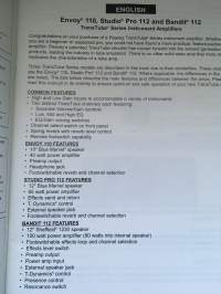 Peavey oprated guide - Studio  Pro 112, Bandit 112, Envoy 110