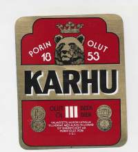 Karhu  III  olut - olutetiketti