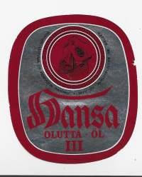 Hansa III Olutta   - olutetiketti