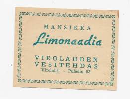 Mansikka Limonaadia   -   juomaetiketti