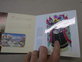 Paper Cut in China - Facial Makeup of Peking Opera -silkkipeperista leikattuja oopperanaamioita, kirjasa mukana aidot silkkipaperiset mallit