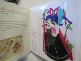 Paper Cut in China - Facial Makeup of Peking Opera -silkkipeperista leikattuja oopperanaamioita, kirjasa mukana aidot silkkipaperiset mallit