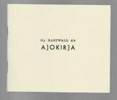 Ajopäiväkirja Hartwall Oy  -käyttämätön 1980 luku