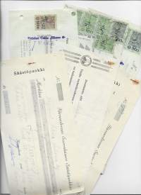 Vekseleitä yms pankkikuitteja n  erä yht n 1948-60 n 7 kpl erä