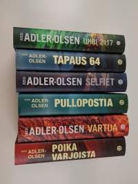 Jussi Adler-Olsen -setti (6 kirjaa): Poika varjoista ; Tapaus 64 ; Selfiet ; Pullopostia ; Uhri 2117 ; Vartija