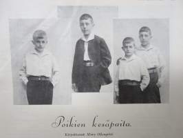 Kotiliesi 1928 nr 14, Kansikuva Jonas Heiska - Matkalla pappilaan, Sairaanhoitajatarvalmistuksestamme, Kasvavan nuorison pituus ja paino, Emäntänä itsenäinen?...