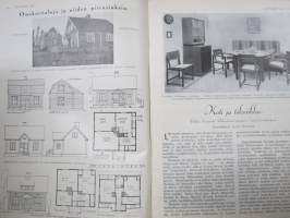 Kotiliesi 1928 nr 17, Kansikuva Eric Wasström - Ryijynkutojia, Oma koti ja rakentamisvarat, Münchenin kotitalousnäyttely, Pesuvaatteiden loppukäsittely maalla...