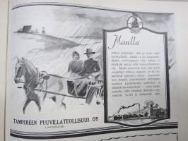 Kotiliesi 1928 nr 17, Kansikuva Eric Wasström - Ryijynkutojia, Oma koti ja rakentamisvarat, Münchenin kotitalousnäyttely, Pesuvaatteiden loppukäsittely maalla...