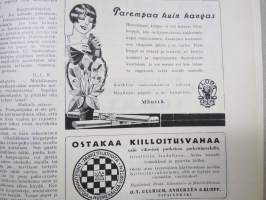 Kotiliesi 1928 nr 17, Kansikuva Eric Wasström - Ryijynkutojia, Oma koti ja rakentamisvarat, Münchenin kotitalousnäyttely, Pesuvaatteiden loppukäsittely maalla...