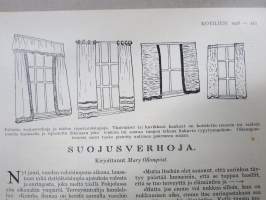 Kotiliesi 1928 nr 13, Kansikuva Alb. Gebhard - Uimaan lähdössä, Uinti ja terveys, Englantilainen ihannekoti, Alumiiastiat ja vitamiinit, Nukellakin on historia...