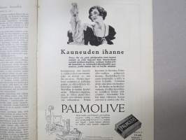 Kotiliesi 1928 nr 13, Kansikuva Alb. Gebhard - Uimaan lähdössä, Uinti ja terveys, Englantilainen ihannekoti, Alumiiastiat ja vitamiinit, Nukellakin on historia...