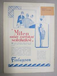 Kotiliesi 1928 nr 13, Kansikuva Alb. Gebhard - Uimaan lähdössä, Uinti ja terveys, Englantilainen ihannekoti, Alumiiastiat ja vitamiinit, Nukellakin on historia...