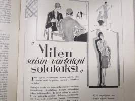 Kotiliesi 1928 nr 9, Kansikuva Hugo Simberg - Kansantaru, Naiskasvatuksesta maalaisoloissa, Rintalapsen vieroittamisesta, 24-tuntinen kello, Dahlioiden kasvatus...