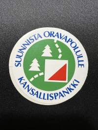 Suunnista oravapolulle kansallispankki -tarra