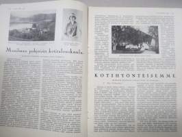 Kotiliesi 1928 nr 15, Kansikuva Hanna Rönnberg - Saariston tyttö, Lasten kasvattamisesta, Kotihyönteisemme, Kaupunkilaisen kokemuksia vaatteidenpesusta, Kesäkäsityö