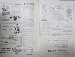 Kotiliesi 1928 nr 20, Kansikuva Juho Rissanen - Kahvia tarjoava nainen, Kirkkotaidenäyttely, Suomen juurikorit, Hapankaali, Riepumattoja, ym.