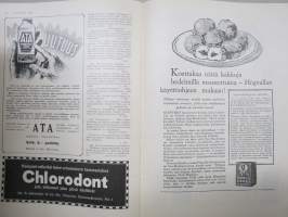 Kotiliesi 1928 nr 20, Kansikuva Juho Rissanen - Kahvia tarjoava nainen, Kirkkotaidenäyttely, Suomen juurikorit, Hapankaali, Riepumattoja, ym.