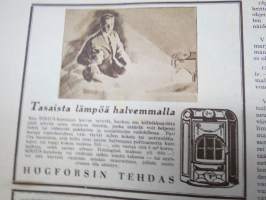 Kotiliesi 1929 nr 21, Kansikuva Anna Sahlstén - Leipoja, Puutarhanäyttely, Säästäväisyys, Kodinsisustusnäyttely, Kahvin vaikutus, Jänis ruokana, Kintaita, ym.