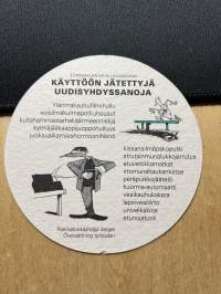 Meidän korppujamme eivät virusten hampaat pureskele -lasinalunen / coaster