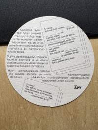 Maakuntalaulun pesusstandardi SFS ilmestynyt -lasinalunen / coaster