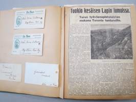 Elettyä ja koettua vv. 1949-51 -turkulaisen virkanaisen elämää leikekirjan muodossa, erilaisten tapahtumien ohjelmia, pääsylippuja, matkalippuja, ilmoituksia...