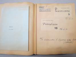 Elettyä ja koettua vv. 1949-51 -turkulaisen virkanaisen elämää leikekirjan muodossa, erilaisten tapahtumien ohjelmia, pääsylippuja, matkalippuja, ilmoituksia...