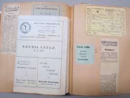 Elettyä ja koettua vv. 1949-51 -turkulaisen virkanaisen elämää leikekirjan muodossa, erilaisten tapahtumien ohjelmia, pääsylippuja, matkalippuja, ilmoituksia...