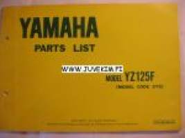 Yamaha model YZ125F model code 2Y5 -luettelo